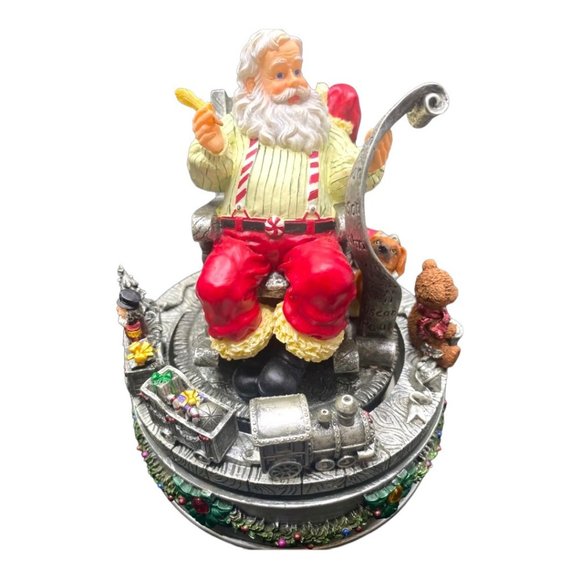 Home For The Holidays Rotating Musical Santa Vintage Centerpiece Music Box - Picture 2 of 12